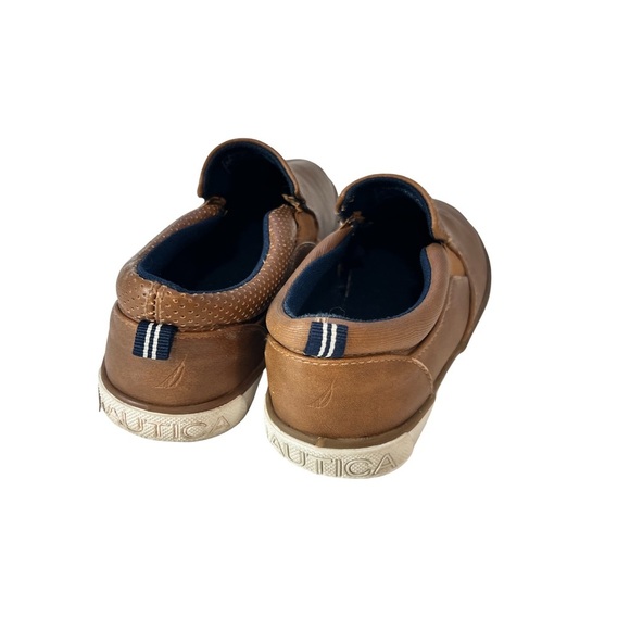 Nautical Tan brown Slip-On dress Shoes boys size 1 - Picture 2 of 4